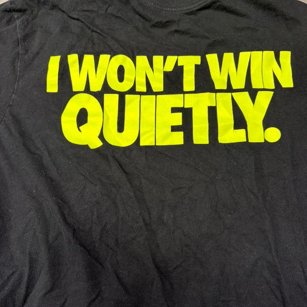 Nike Sportswear Mens Graphic‎ Shirt 'I Won't Win Quietly' Size Medium Black